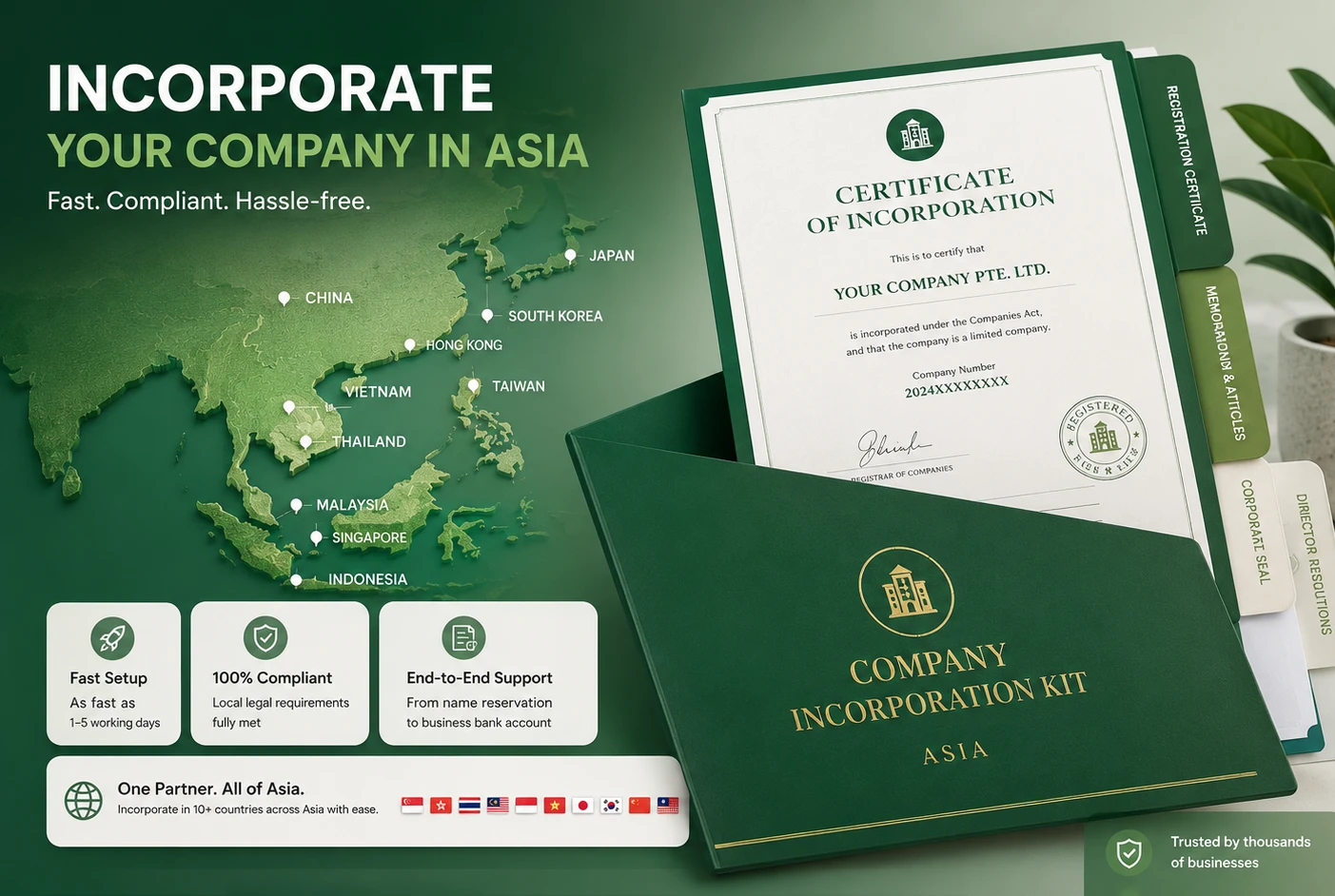 Aniday Company Incorporation Services across Asia